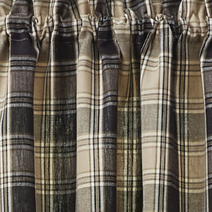 August Grove® Alysin Plaid Cotton Tailored 72" Window Valance in Brown